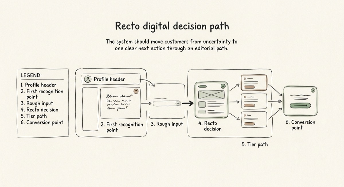A sketch of the Recto digital decision path